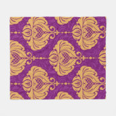 Couverture Polaire Vintage damask ornamental seamless pattern (Devant (Horizontal))