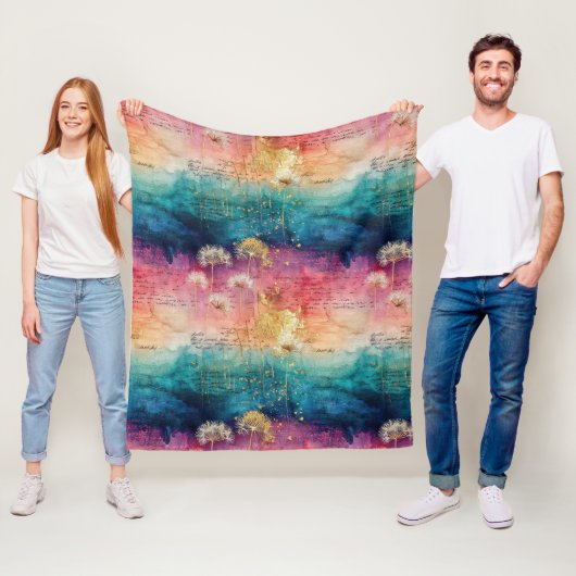 Couverture Polaire Vintage Dandelion Abstract Pattern (1) (En situation)