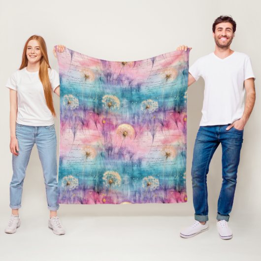 Couverture Polaire Vintage Dandelion Abstract Pattern (6) (En situation)