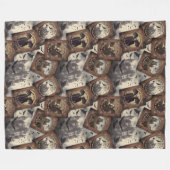 Couverture Polaire Vintage Dracula Halloween Gothique Vampire Kiss (Devant (Horizontal))