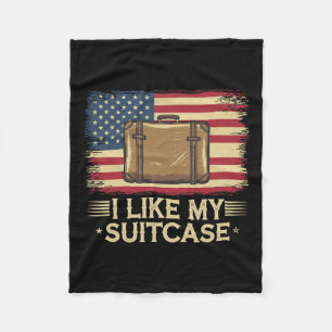 Couverture Polaire Vintage Drôle J'Aime Ma Valise Trump Mème