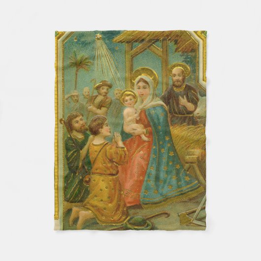 Couverture Polaire Vintage Edwardian Era Nativity Christmas Card (Devant)
