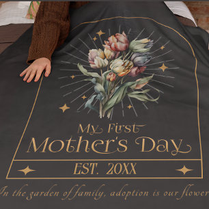 Couverture Polaire Vintage Fête de ma première mère Maman adoptive