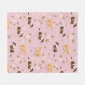 Couverture Polaire Vintage Floral Horse Motif (Devant (Horizontal))