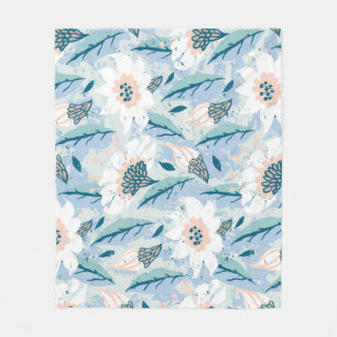 Couverture Polaire Vintage floral peint à la main