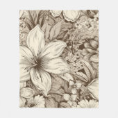 Couverture Polaire Vintage Floral Sepia Motif (3) (Devant)