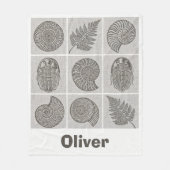 Couverture Polaire Vintage Fossil & Fern Pattern (Devant)