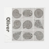 Couverture Polaire Vintage Fossil & Fern Pattern (Devant (Horizontal))