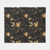 Couverture Polaire Vintage Goth Raven Crow Roses (Devant (Horizontal))