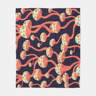 Couverture Polaire Vintage Graphics Champignons Motif sans couture