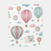 Couverture Polaire Vintage Hot Air Balloon Pattern (1) (Devant)