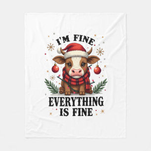 Couverture Polaire Vintage Im Fine Tout Va Bien Highland Cow Ch