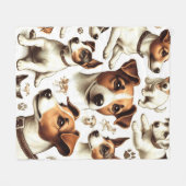 Couverture Polaire Vintage Jack Russell Terrier sans fil (Devant (Horizontal))