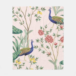 Couverture Polaire Vintage jardin citron arbre fruitier, plante, pois