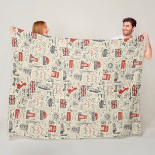 Couverture Polaire Vintage London Fleece Blanket