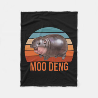 Couverture Polaire Vintage Moodeng Hippo célèbre Ba