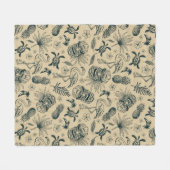 Couverture Polaire Vintage Motif tropical (Devant (Horizontal))