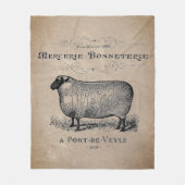 Couverture Polaire Vintage Mouton vieilli Muslin Ferme Rustique (Devant)
