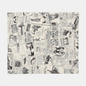 Couverture Polaire Vintage Newspaper   (Devant (Horizontal))