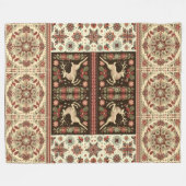 Couverture Polaire Vintage Noël Blanche Design (Devant (Horizontal))