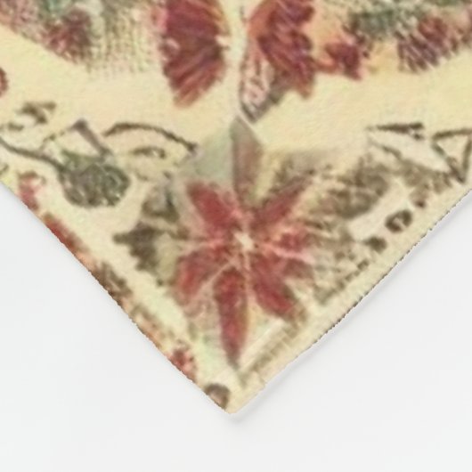 Couverture Polaire Vintage Noël Blanche Design (Coin)