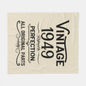 Couverture Polaire Vintage noir personnalisé 75e anniversaire (Devant (Horizontal))
