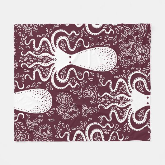 Couverture Polaire vintage Octopus pattern. (Devant (Horizontal))