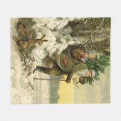 Couverture Polaire Vintage Père Noël Noël Victorien (Devant (Horizontal))