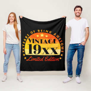 Couverture Polaire Vintage personnalisé Edition limitée Anniversaire