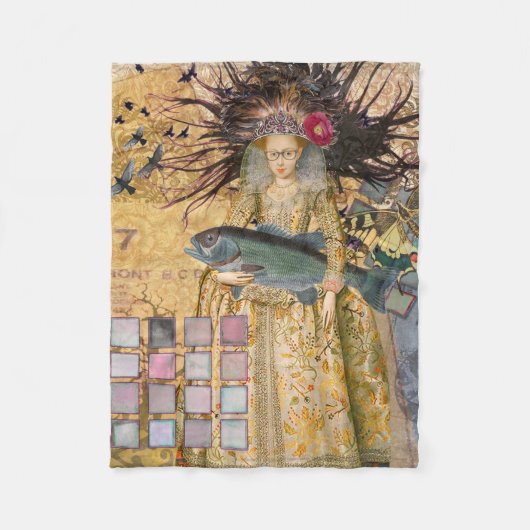 Couverture Polaire Vintage Pisces femme gothique classique (Devant)