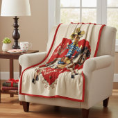 Couverture Polaire Vintage Retro "Howdy, Pardner!" Valentine