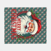Couverture Polaire Vintage Santa Merry Christmas Illustration Patten (Devant (Horizontal))