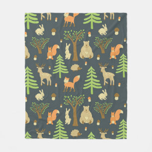 Couverture Polaire vintage seamless pattern with cute images of bear,