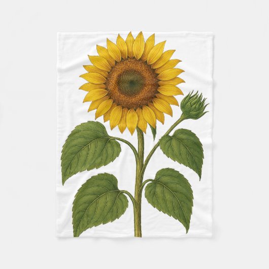 Couverture Polaire Vintage Sunflower (Devant)