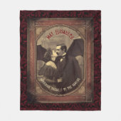 Couverture Polaire Vintage Vampire romantique Dracula embrasser (Devant)