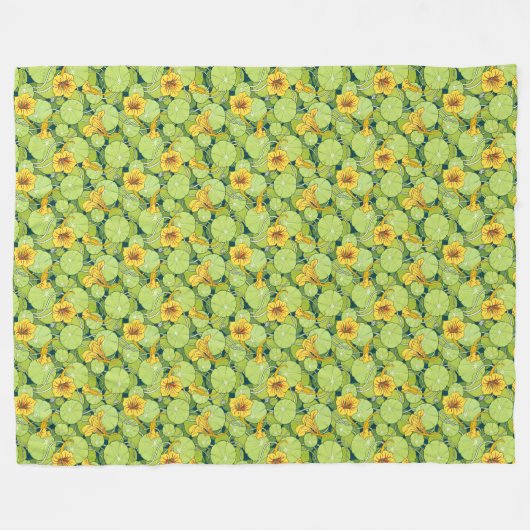 Couverture Polaire Vintage Waterlilies (Devant (Horizontal))