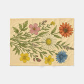Couverture Polaire Vintage Wildflowers on Weathered Paper (Devant (Horizontal))
