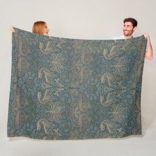 Couverture Polaire Vintage William Morris Peacock et Dragon