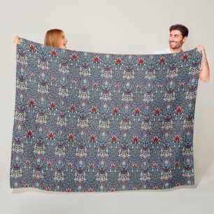 Couverture Polaire Vintage William Morris Snakeshead Fritillaire Roug