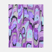 Couverture Polaire Violet Abstrait avec bleu et noir (Devant)