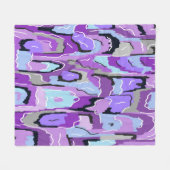 Couverture Polaire Violet Abstrait avec bleu et noir (Devant (Horizontal))