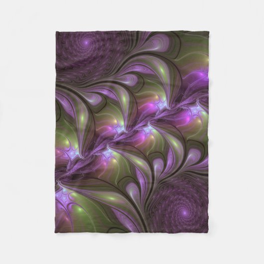Couverture Polaire Violet Abstrait violet violet kaki fractal (Devant)