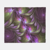 Couverture Polaire Violet Abstrait violet violet kaki fractal (Devant (Horizontal))