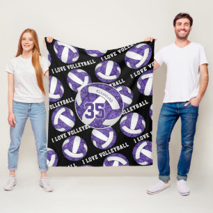 Couverture Polaire violet blanc équipe couleurs filles J'aime le voll