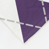 Couverture Polaire violet blanc Jacquard plaid monogrammé (Coin)