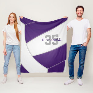 Couverture Polaire violet blanc volleyball filles ou garçons personna