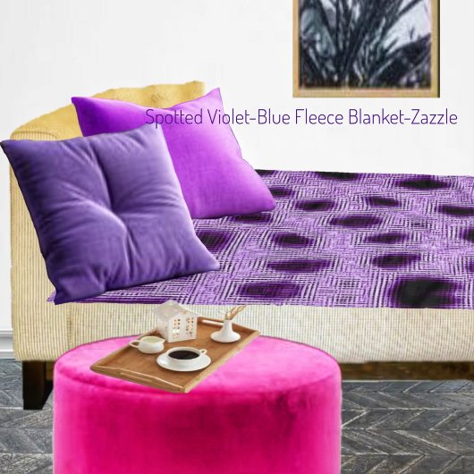 Couverture Polaire Violet-Bleu tacheté