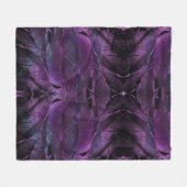 Couverture Polaire Violet bleu violet noir texture abstraite de plume (Devant (Horizontal))