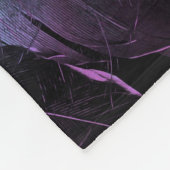 Couverture Polaire Violet bleu violet noir texture abstraite de plume (Coin)