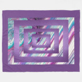 Couverture Polaire Violet en cascade, bleu, Turquoise, blanc Abstrait (Devant (Horizontal))